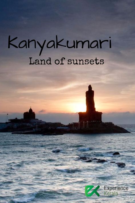 The tip of India sums up the country's true majesty Kanyakumari Beach, Thiruvalluvar Statue, Evening Wishes, Kerala Tour, Biker Photography, Amazing India, Kanyakumari, Sunset Images, Sunset Silhouette