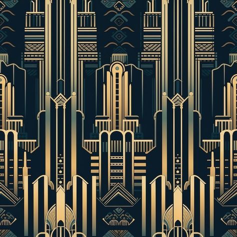 Art deco wallpaper that says'art deco'on... | Premium Photo #Freepik #photo #gatsby #art-deco #linear-pattern Art Deco Art Illustrations, Modern Art Deco Graphic Design, Art Deco Mood Board, Art Deco Graphic Design, Modern Art Deco Design, Art Deco Vector, Art Deco City, Art Deco Cards, Gatsby Art