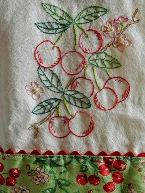 Tea Towels Embroidery, Towel Embroidery, Embroidery Patterns Vintage, Linens And Lace, Vintage Embroidery, Embroidery Inspiration, Embroidery Projects, Vintage Linens, Tea Towel