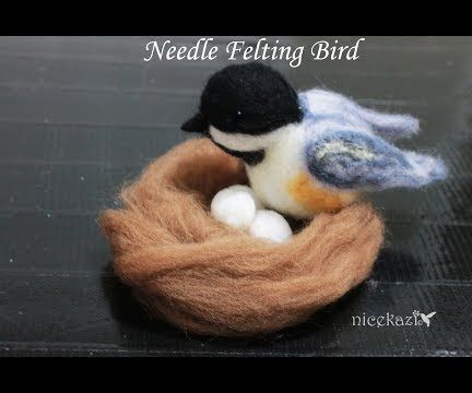 Needle Felting Bird DIY: Chickadee Felt Tutorial, Bird Diy, Felting Tutorial, Needle Felting Tutorial, Chickadee Bird, Random Crafts, Wool Felting, Needle Felting Tutorials, Project For Kids