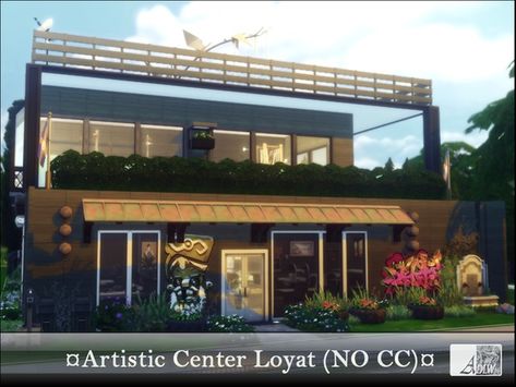 ADLW's Loyat Artistic Center *NoCC* Sims 4 Arts Center, The Sims 4 Lots, Sims 4 Lots, Sims Building, Hobbies And Interests, Arts Center, Sims House, The Sims Resource, Sims Resource