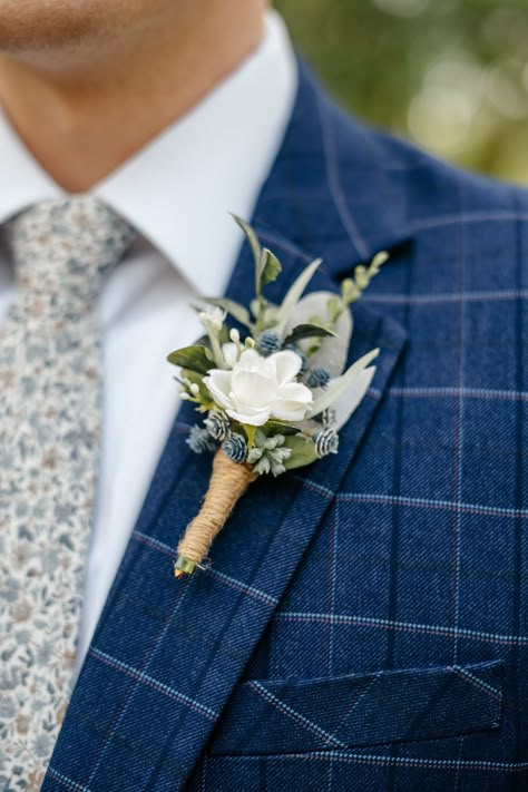 Dusty Blue White Eucalyptus Boutonniere, Magnetic Men Wedding Boutonniere, Blue Groom Boutonniere, Spring Baby Breath Wildflower for Groom - Etsy Groomsmen Buttonaire, Blue And Gold Boutonniere, Blue And White Wedding Groomsmen, Corsage For Navy Blue Dress, Boutonniere Hoco, Flower Guy Wedding, Baby Blue Boutonniere, Blue Groom Boutonniere, Bouteneire Groom