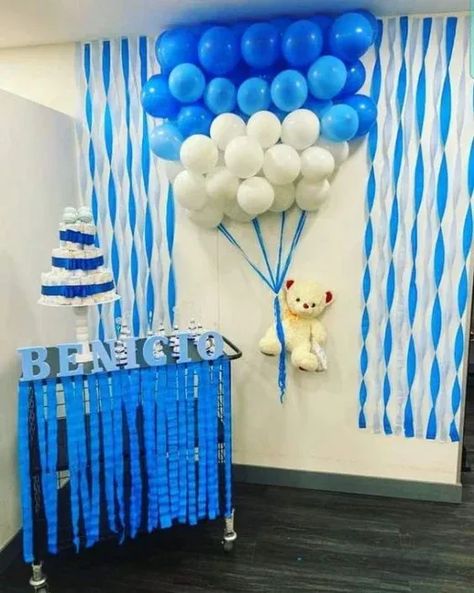 50+ Best DIY Baby Shower Backdrop Ideas | HubPages Diy Baby Shower Backdrop, Shower Backdrop Ideas, Baby Shower Backdrop Ideas, Baby Birthday Party Theme, Baby Boy Decorations, Birthday Decorations At Home, Happy Birthday Decor, Simple Birthday Party, Idee Babyshower