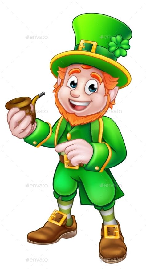 Leprechaun St Patricks Day Illustration - Objects Vectors St Patricks Day Illustration, Leprechaun Pictures, Leprechaun Tattoos, Sant Patrick, St Patricks Day Hat, Saint Patricks Day Art, Business Cartoons, St Patricks Day Crafts For Kids, Ariana Grande Drawings