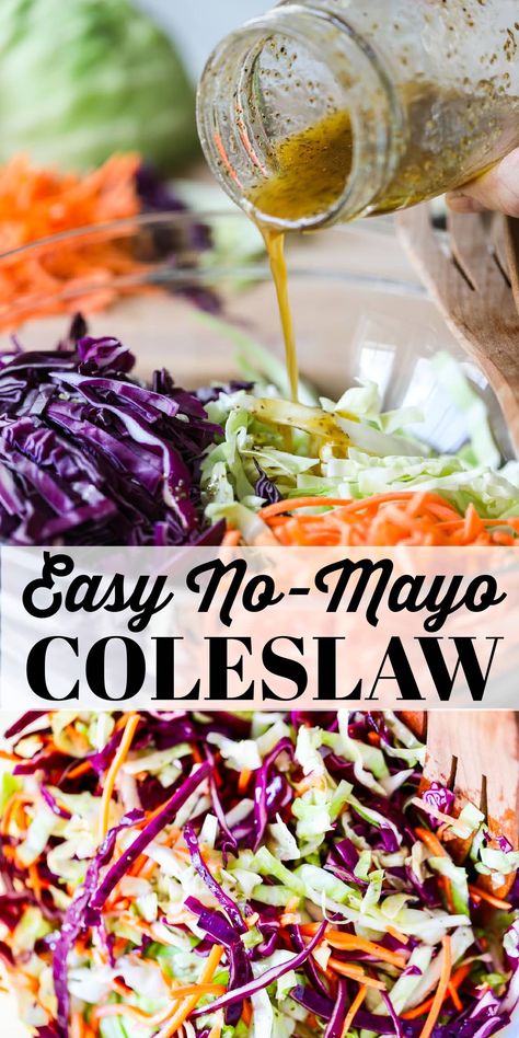 Coleslaw Recipe No Mayo, Slaw For Pulled Pork, Vinegar Based Coleslaw Recipe, Make Coleslaw, Coleslaw For Pulled Pork, Sliced Cabbage, Classic Coleslaw Recipe, Healthy Coleslaw Recipes, Classic Coleslaw