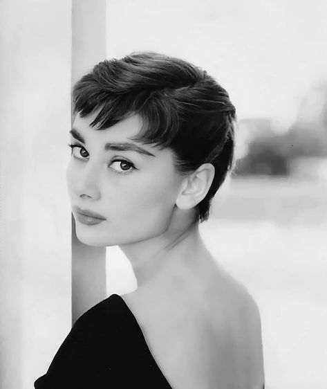 Audrey Hepburn Pixie, Audrey Hepburn Hair, Jewellery Model, Aubrey Hepburn, 1000 Faces, Audrey Hepburn Photos, Hair 101, Baby Bangs, Audrey Hepburn Style