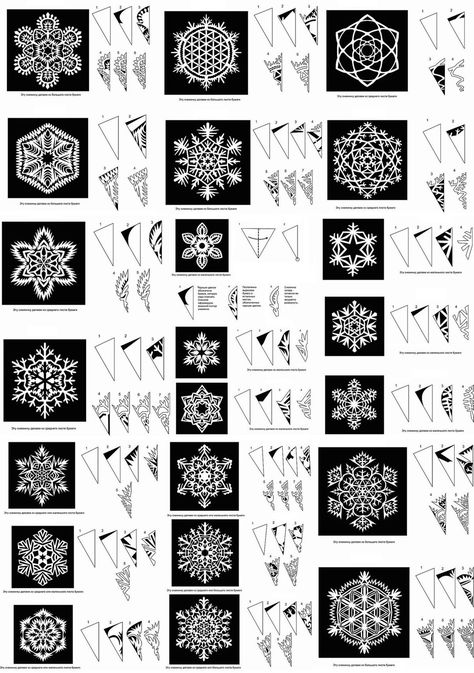 Snöflingor I Papper, Paper Snowflake Patterns, Kraf Kertas, Snowflake Template, Snow Flakes Diy, Seni Origami, Creation Deco, Navidad Diy, Paper Snowflakes