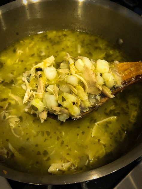 Pasole Recipe Chicken Verde, Green Posole Recipe Chicken, Posole Verde Chicken, Green Chili Chicken Posole, Green Pozole Recipe Chicken, Green Chicken Posole Recipe, Green Posole Recipe, Green Chicken Pozole, Green Posole