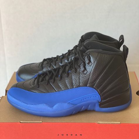 Air Jordan 12 Xii Retro Black Game Royal. Condition Is New With Box. Shipped With Usps Priority Mail. Air Jordan 10, Air Jordan 12, Jordan 10, Jordan 12, Jordan Black, Jordans 12, Womens Jordans, Air Jordan Sneaker, Priority Mail