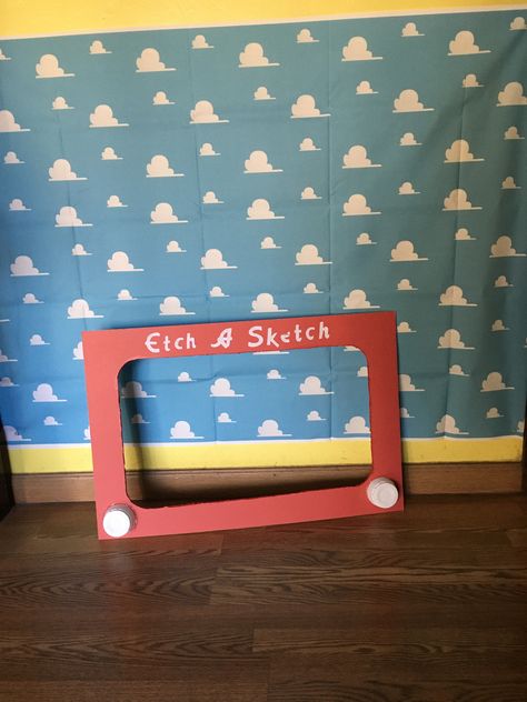 Toy Story Pep Rally, Toy Story Etch A Sketch Frame, Toy Story Activities For Kids, Toy Story Halloween Decorations, Toy Story Photo Booth, Groovy Shoes, Toy Story Decorations, Hollywood Theme Classroom, Prek Graduation