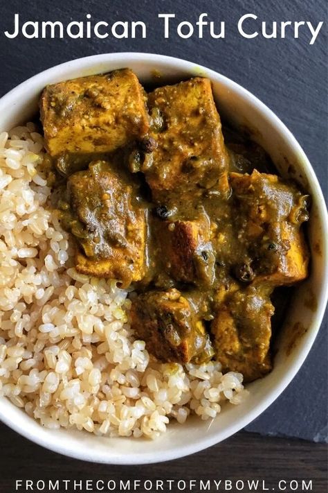 Tofu Ideas, Vegan Jamaican, Jamaican Recipe, Curry Tofu, Hearty Stew, Vegan Curry Recipes, Tofu Curry, Jamaican Curry, Vegan Entrees