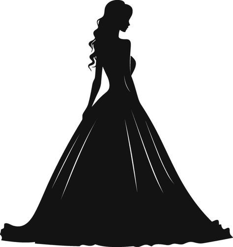 silhouette of a beautiful woman in wedding dress on isolated background Woman In Wedding Dress, Free Monogram Fonts, Baby Logo Design, Debut Ideas, Shadow Drawing, Silhouette Canvas, Princess Silhouette, Silhouette Drawing, Silhouette People