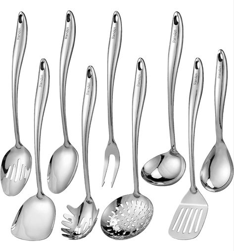 Stainless Steel Spatula Set Pasta Spoon, Stainless Steel Kitchen Utensils, Slotted Spoon, Slotted Spoons, Utensils Set, Cooking Utensil, Cooking Utensils Set, High Quality Kitchen, Kitchen Utensil Set