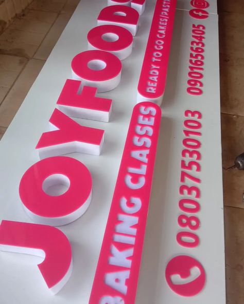 Outdoor signage for joyfoodsbyjoy this piece is extremely beautiful....watch out for the installation ------------------------------------------------------------------------- #ocelotmedia #ocelotenterprises #signage #signmaker #letterboard #3d #anambrabusinessvendors #anambrabusiness #asababusiness #asaba #asabasignages #awkasignage 3d Signage Design, 3d Signage, Signage Acrylic, Mosque Architecture, Outdoor Signage, Lace Gown Styles, Sign Maker, Gown Styles, Custom Signage