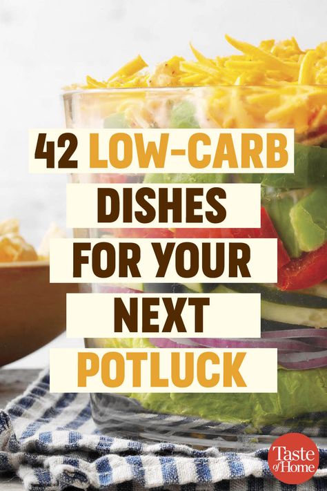 Keto Pot Luck, Low Carb Potluck, Healthy Potluck Recipes, Pot Luck Dishes Easy, Main Dish For Potluck, Healthy Potluck, Easy Potluck Recipes, Antipasto Pasta Salads, Easy Potluck