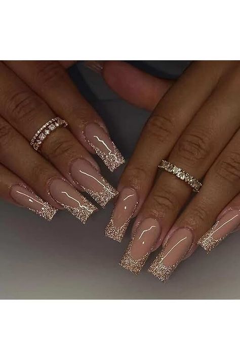 Gold Nails Tips, Growth Tattoos, Gold French Tip, Brush Techniques, Nails Brush, Glitter French Nails, Meaning Tattoos, Tattoos Butterfly, Tattoos Aesthetic