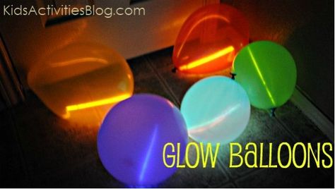 Easy and inexpensive glow balloons. Great idea for children or even for a party decoration. Glow Balloons, Glow Stick Balloons, Balloon Games For Kids, Glow Stick Party, Balloon Glow, Balloon Games, Diy Glow, Glow Stick, Sensory Room