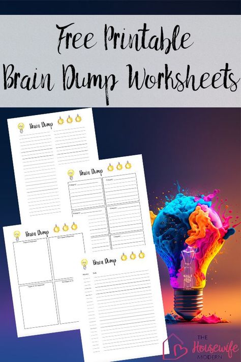 Free printable brain dump worksheet. How (and why) to do a brain dump. Get rid of brain clutter with this valuable exercise. Free Brain Dump Printable, Brain Dump Template Free Printables, Brain Dump Template, Brain Dump Printable, Eisenhower Matrix, Free Printables Organization, Printables Free, Organization Printables, Free Planner