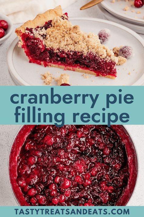 Homemade Cranberry Pie Filling Recipe is so delicious. Fresh cranberries are cooked into a sweet, tart pie filling that is so delicious! Cranberry Pie Filling, Cranberry Pie Recipes, Fresh Cranberry Recipes, Mini Pie Recipes, Tart Pie, Pie Crust Recipe Easy, Graham Cracker Recipes, Cranberry Pie, Pie Filling Recipes