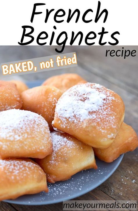 Baked Beignets, French Beignets, French Donuts, Beignet Recipe, Smores Dessert, French Dessert Recipes, French Dessert, Oreo Dessert, Idee Pasto Sano