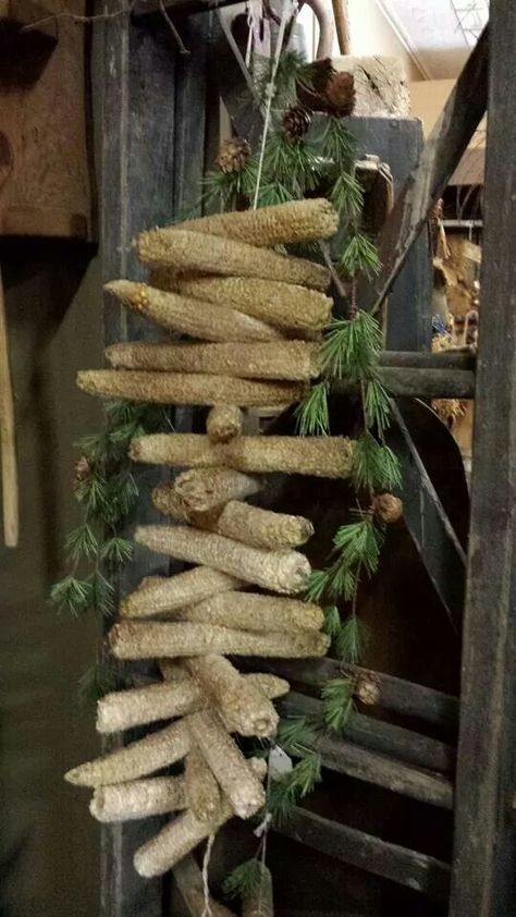 corn cobs on a string . . . Corncob Crafts, Grunge Candle, Primitive Autumn, Corn Husk Dolls, Amazing Pumpkin Carving, Dried Corn, Corn Cob, Primitive Fall, Prim Decor