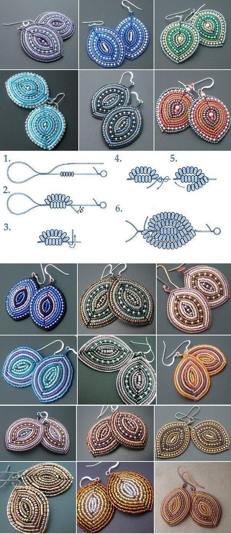 DIY Leaves of Beads Earrings Beaded Earrings Diy, Earring Tutorial, Diy Schmuck, Earring Patterns, Seed Bead Earrings, Beading Tutorials, Beads And Wire, Seed Bead Jewelry, How To Make Earrings