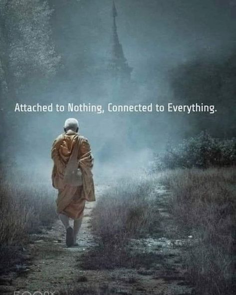 Attached To Nothing Connected, Connected To Everything, Buddhist Wisdom, Little Buddha, Zen Quotes, Buddhism Quote, Universe Quotes, Know Thyself, Awakening Quotes