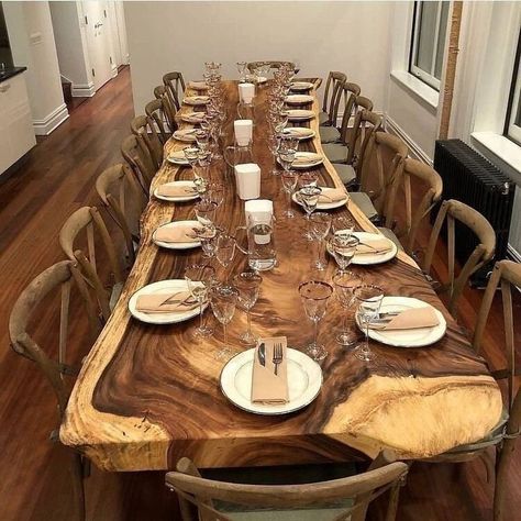 Description: Size: J24 Acacia 2 slab joine Width:    110-130  centimeters Long:     325   centimeters Height:   75  centimeters Thickness 5 cm First picture - Is idea for Dining Second picture - Is real slab for your Table order. All our tables are customized and made to order. This table was a customized piece. Live Edge table is made by a professional craftsman or artisans in Thailand.  Each Table is specially handpicked its own characteristics and individuality. Therefore, each Live Edge Top Wood Slab Dining Table, Grande Table A Manger, Decoration Restaurant, Set Meja Makan, Industrial Dining Table, Vintage Dining Table, Industrial Dining, Slab Table, Live Edge Dining Table