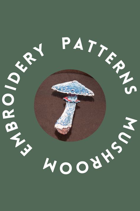 Free Mushroom Embroidery Pattern, Mushroom Embroidery Pattern Simple, How To Embroider Mushrooms By Hand, Embroidery Mushrooms Simple, Mushroom Embroidery Pattern, Embroidered Mushrooms, Unique Homemade Gifts, Nature Embroidery, Mushroom Embroidery