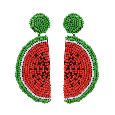 PRICES MAY VARY. Watermelon Drop Earrings: Cleverly incorporating watermelon elements into their design, these earrings are made from rice beads to create a realistic watermelon texture, adding a touch of fresh colour to your summer outfits. Bohemian Seed Bead Earrings: The sweet and cute watermelon shape of the earrings will show off your girly sweetness and make you stand out from the crowd, whether you pair them with a casual t-shirt or an elegant dress! Cute Fruit Earrings: The earrings are Watermelon Outfit, Summer Holiday Essentials, Watermelon Earrings, Watermelon And Lemon, Beaded Shirt, Summer Beach Jewelry, Cute Watermelon, Watermelon Slice, Fruit Earrings