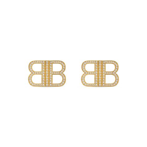 Bb Logo, Country Gifts, Brass And Glass, Mens Accessories Jewelry, Earrings In Gold, White Rhinestone, Women Accessories Jewelry, Glass Earrings, Pierced Ears