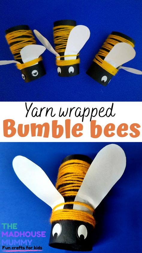 Pollinator Craft, Bee Crafts Preschool, Bumblebee Crafts, Bees For Kids, Fun Toilet, Bumble Bee Craft, Bee Craft, Bee Crafts For Kids, Insects Preschool