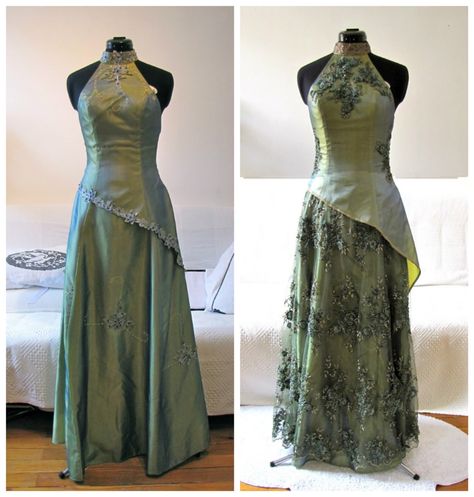 Upcycled Prom Dress, Clothing Makeovers, Clothes Upcycling, Dress Makeover, Dress Upcycle, Diy Dresses, Clothes Hacks, Concert Dresses, Sewing Alterations