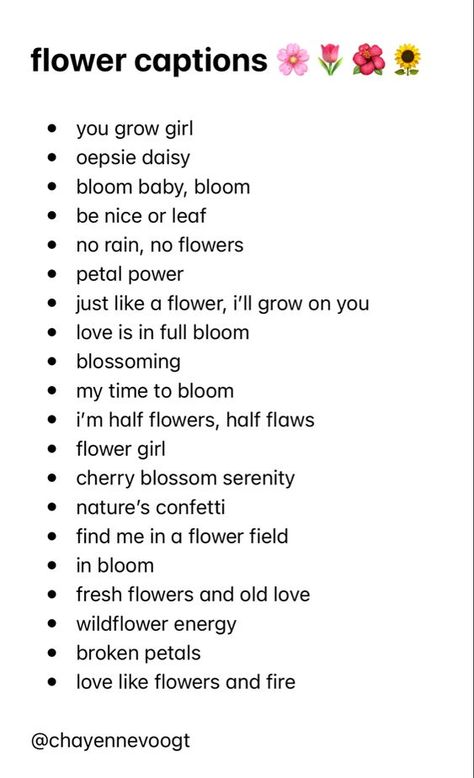 flower captions Captions For Instagram Flower Post, Flower Story Caption, Short Sweet Insta Captions, Flowers Related Captions, Love Bloom Quotes, Flowers Caption For Instagram Story, Flower Photo Captions, Floral Instagram Captions, Cutesy Caption