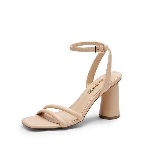 PRICES MAY VARY. Elegant Strappy Design: Enhance your look with these women’s sandals designed with slender strap detailing crafted for elegance. Comfortable Wear: Utilizing padding in the strap these heels for women offer a comfortable fit, ensuring ease of wear throughout the day. Supportive Insole: These women’s heels feature a 4mm thick latex insole, adeptly supporting your foot for enhanced comfort. 3.46-Inch Heel: Designed with a chunky cylindrical heel, these high-heels for women elongate Wedding Sandals Heels, Round Heels, Strapy Heels, Party Sandals, Neutral Heels, Dance Parties, Dressy Shoes, Wedding Sandals, Fashion Sandals