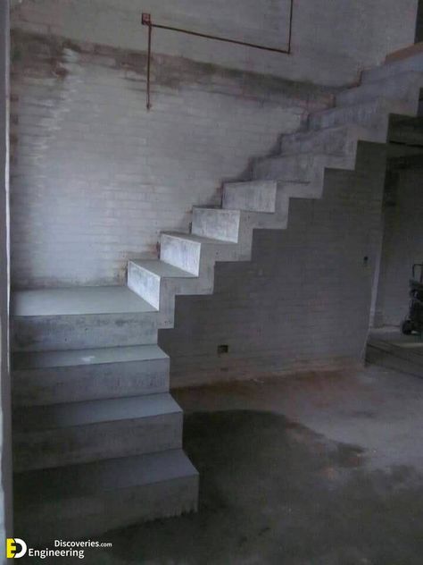 Staircase Information And Details Under Construction - Engineering Discoveries Stair Design Architecture, Arsitektur Art Deco, Concrete Staircase, Stairs Design Interior, Indian House Plans, Small House Elevation, Small House Elevation Design, Stairs Architecture, Stairs Design Modern