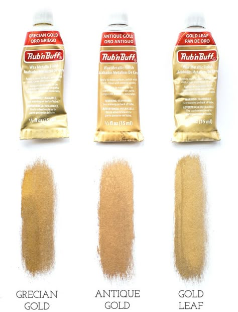 Grecian Gold vs. Antique Gold vs. Gold Leaf Rub 'n Buff #diy #brasshardware #brassdecor Rub And Buff, Garage Entryway, Entryway Makeover, Words On Wood, Lily Wallpaper, Rub N Buff, Driven By Decor, Wax Painting, Gold Leaf Art