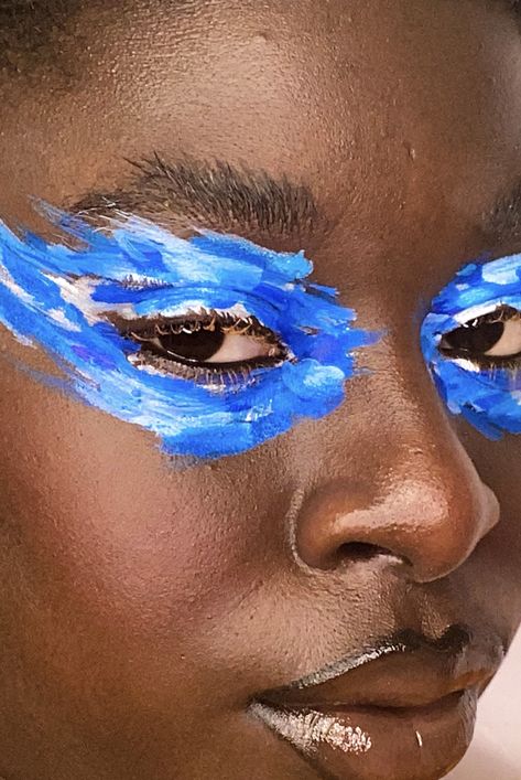 Blue Dance Makeup, Blue Makeup Editorial, Blue Water Makeup, Water Makeup Element, Ocean Inspired Makeup, Ocean Makeup Looks, Water Makeup Look, Water Inspired Makeup, Water Makeup Looks