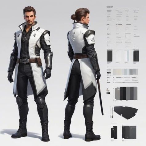 Hero Outfit Ideas Male, Male Jedi Art, Sci Fi Clothing Concept Art, Jedi Concept Art, Futuristic Character Design, Futuristic Clothes, Jedi Armor, Superhero Outfits, Sci Fi Outfit