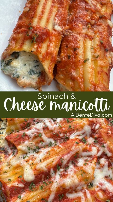 Spinach Cheese Manicotti, Manicotti Recipe Vegetarian, Stuffed Noodles Manicotti, Easy Stuffed Manicotti Recipe, Cheese Manicotti Recipe Easy, Manicotti Recipe Spinach, Shrimp Manicotti Recipe, Crockpot Manicotti, Spinach Manicotti Recipe