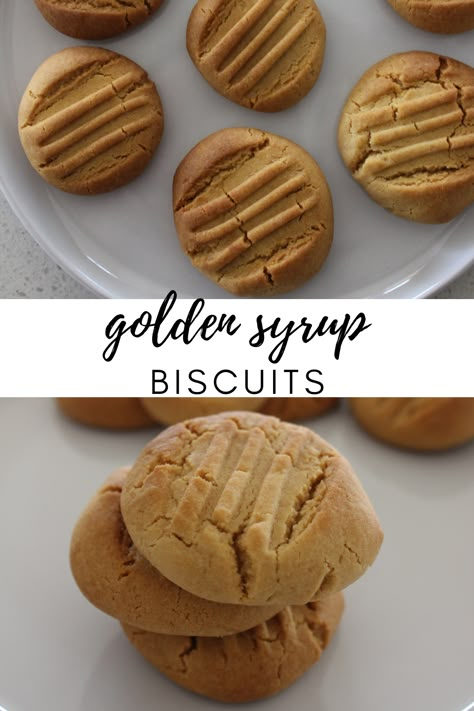 Golden Syrup Biscuits, Golden Syrup Cookies, Biscuits And Cookies Simple Recipes, Golden Syrup Recipes, Simple Biscuit Recipe, Syrup Cookies, Simple Biscuits, Easy Biscuits, Biscuits Homemade