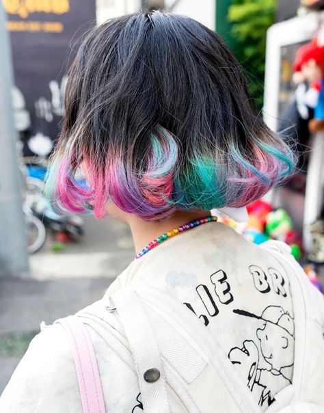 Harajuku Hairstyle, Dip Dye Hair, Colorful Hair, Pastel Hair, Tokyo Fashion, Colored Hair, Hair Inspo Color, Rainbow Hair, Hair Envy