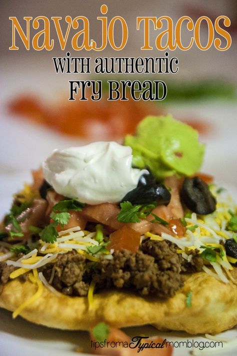 Navajo Taco's with Authentic Fry Bread Recipe from Tips From a Typical Mom. A perfect weeknight dinner with the family. Get the kids in the kitchen helping with the bread. Taco Bread, Navajo Taco, Fry Bread Tacos, Bread Tips, Fry Bread Recipe, Navajo Tacos, Indian Tacos, Fried Bread Recipe, Native American Food