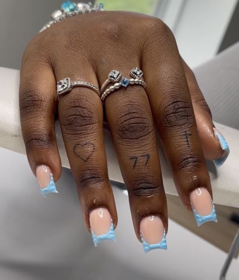 Dope Nail Designs Short Length, Shorties Nails, Nail Station, 2023 Nails, Hard Nails, Diy Acrylic Nails, Blue Acrylic Nails, Stylish Nails Designs, Gel Nails Diy