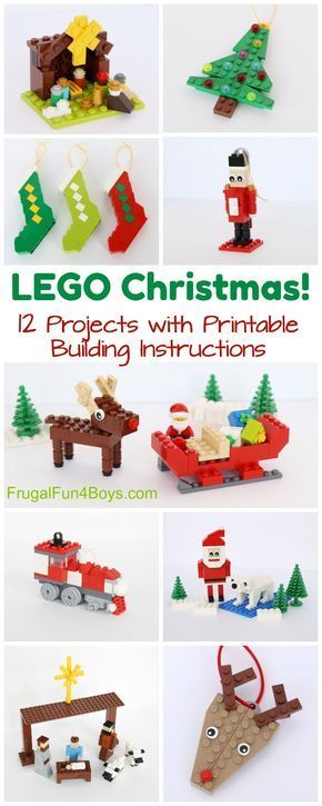 Christmas Projects to Build with LEGO® Bricks – Printable Building Guide Lego Christmas Ornaments, Deco Lego, Lego Ornaments, Lego Challenge, Lego Christmas, Lego Diy, Lego Activities, Lego Craft, Lego Bricks