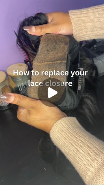 WIG REVAMP | CUSTOM WIGS on Instagram: "Heres how to replace your old lace closure with a new one. Dont have the time or equipment to do it yourself? No problem, send your wigs in for custom wig revamp servicing. 😊  I think voice overs are starting to grow on me lol I used to dread it 😅  ✨✨ Got a wig that needs a revamp⁉️  ✨✨ Click link in bio - LUXURY WIG SPA  ✨✨ DM for a free consultation and inquiries 🥰 • • • • • • • • • • •  #gluelesswig #wigrevamp #wigrepairs #torontowigmaker #wigtips" How To Make A Wig, Wig With Closure, Hair Frontal, Voice Overs, Wig Styling, Hair Closure, Custom Wigs, Closure Wig, Wig Making