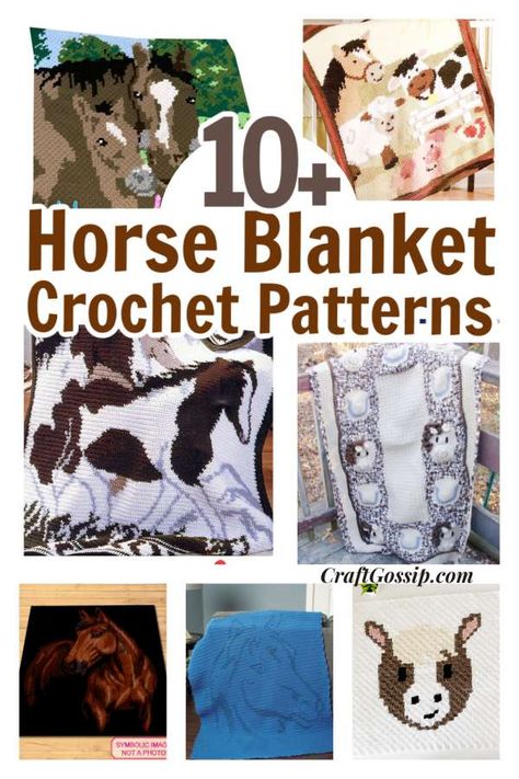 Mosaic Crochet Horse Pattern, Horse Afghan Crochet Pattern, C2c Horse Crochet Pattern Free, Crochet Horse Afghan Pattern Free, Horse Crochet Blanket Pattern Free, Crochet Horse Blanket Pattern, Crochet Horse Granny Square, Crochet For Horses, Crochet Horse Blanket Pattern Free