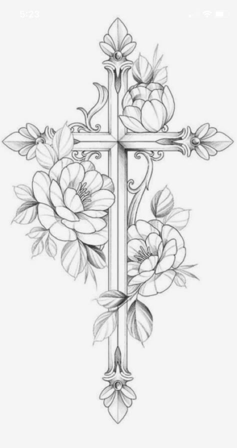 Pretty Cross Tattoo, Temporary Tatoo, Biblical Tattoos, Sketch Flower, Snake Skull, Cross Tattoos For Women, Cross Tattoo Designs, Cross Tattoos, Tattoos Geometric