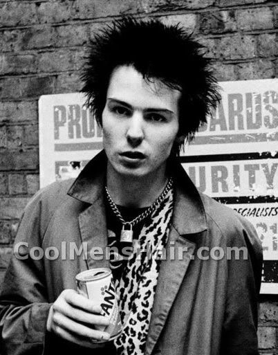 Image of Sid Vicious punk spikey hairstyle for punk men. Sid Vicious, A Man, Animal Print, Black And White, Building, Wall, White, Black