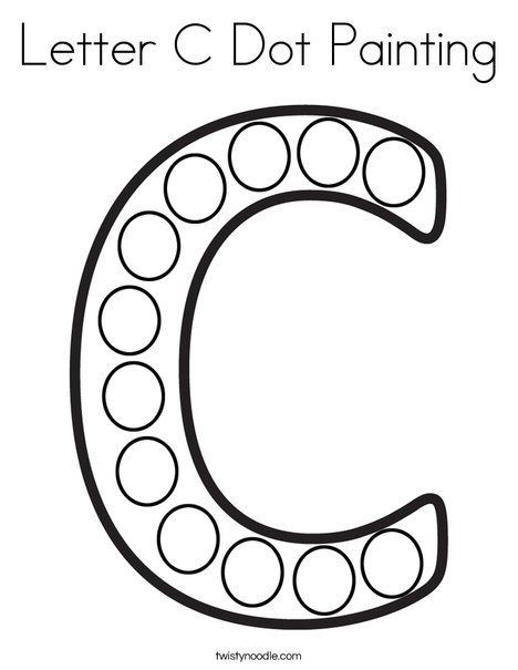 Letter C Dot Painting Coloring Page - Twisty Noodle Letter C Preschool, Letter Q Crafts, Letter O Activities, Letter C Coloring Pages, Letter C Activities, Letter C Crafts, Rozpoznawanie Liter, Peraturan Kelas, Preschool Letter Crafts